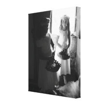 Flower Girls Wrapped Canvas Canvas Print