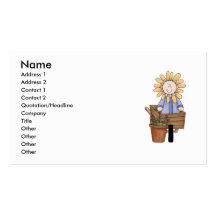 Flower Kid In Wheel Barrow Business Card Templates