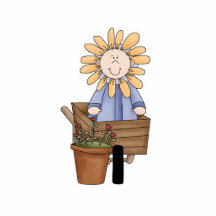 Flower Kid In Wheel Barrow Photo Cutout