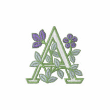Flower Monogram Initial A Embroidered Polo Shirt