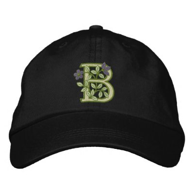Flower Monogram Initial B Embroidered Hat Flower Monogram Initial B Embroidered Hat
