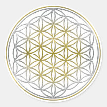 FLOWER OF LIFE / Blume des Lebens - BiColor Round Stickers