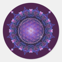 FLOWER OF LIFE / Blume des Lebens - Mandala I Round Stickers