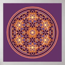 Flower Of Life - Button Style 02 Print