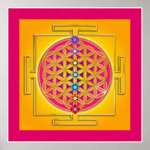 FLOWER OF LIFE - Chakras Yantra Print