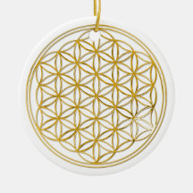 FLOWER OF LIFE - gold Christmas Ornament