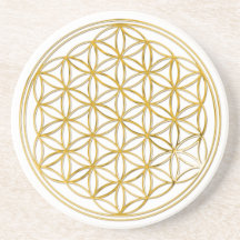 FLOWER OF LIFE - gold Drink Coasters