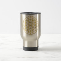 FLOWER OF LIFE - gold Mugs