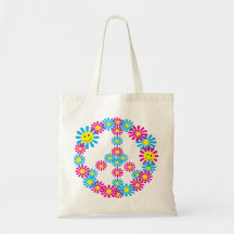 Flower Peace Sign w/Smiley Faces Bags