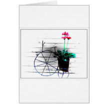 Flower Pot On A Tricycle Greeting Card