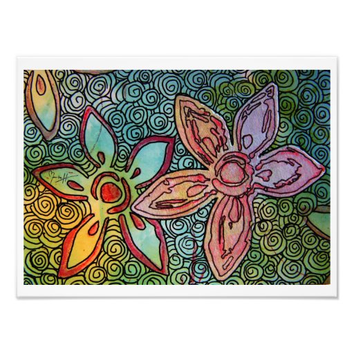 Flower Potato Carving with swirls Photograph