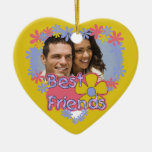 Flower Power Best Friends Photo Keepsake Ornament