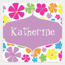 Flower Power Brights Collection Name Sticker