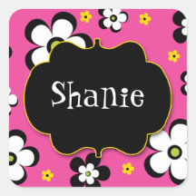 Flower Power Brights Collection Name Sticker