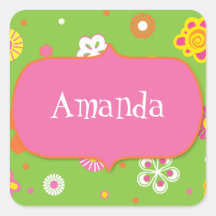 Flower Power Brights Collection Name Sticker
