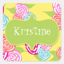 Flower Power Brights Collection Name Sticker