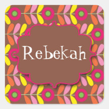Flower Power Brights Collection Name Sticker
