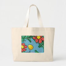 Flower power canvas bags