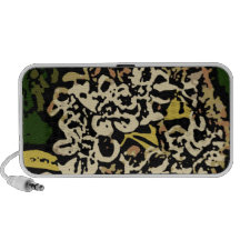 Flower Power in Gold and White Travel Speaker