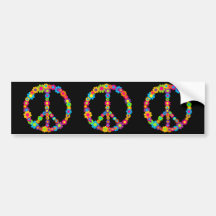 Flower Power Peace Bumper Sticker