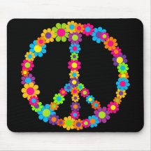 Flower Power Peace Mousemat