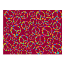 Flower Power Peace Post Card