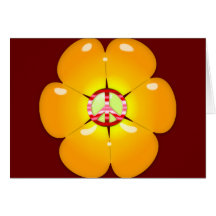 Flower Power Peace Sign Greeting Card
