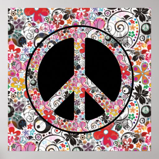 Flower Power Peace Sign I + Your Background 