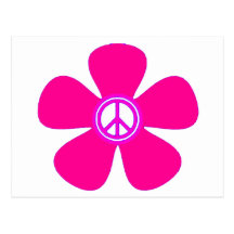 Flower Power Peace Sign Postcard