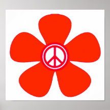 Flower Power Peace Sign Poster