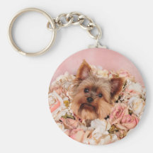 Flower pup key chains