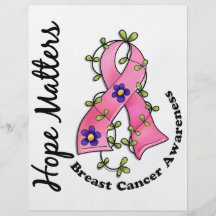 Flower Ribbon 4 Hope Matters Breast Cancer Full Color Flyer