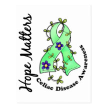 Flower Ribbon 4 Hope Matters Celiac Disease Postcard