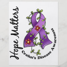 Flower Ribbon 4 Hope Matters Crohn's Disease Personalised Flyer