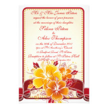 Flower ribbon Wedding Invitation
