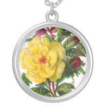 Flower Round Sterling Silver Necklace