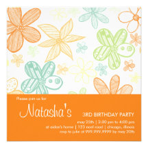Flower Scribbles • Birthday Invitation