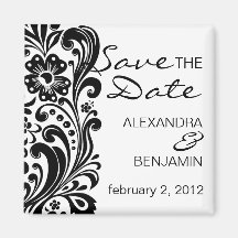 Flower Scroll | Save the Date Magnets