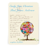 Flower Tree Aqua Blue Font Wedding Invitation