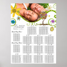 Flower Tree Seating Chart Alphabetical Print
