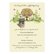 Flower Tree Wishing Well, Website & Gift Registry Business Card