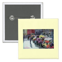 Flower Vendors, San Francisco 1926 Vintage Pinback Buttons
