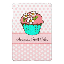 Flowered Cupcakes on Pink - Custom iPad Mini Case