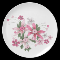 Flowered plate plates