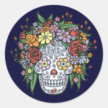 Flowerhair Sugar Skull Sticker
