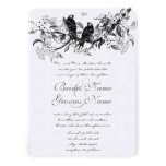 Flowering Branch Vintage Love Birds Wedding Invite