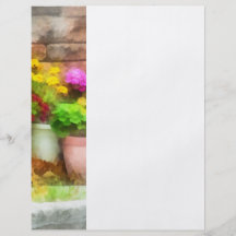 Flowerpots with Autumn Flowers Personalized Flyer