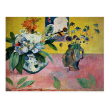Flowers and a Japanese Print, 1889 Postcard