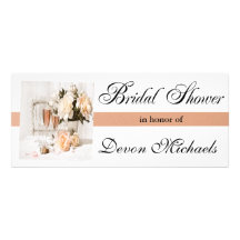 Flowers and Champagne Bridal Shower Invitations