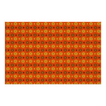 Flowers and Dots Orange Paper Stationery